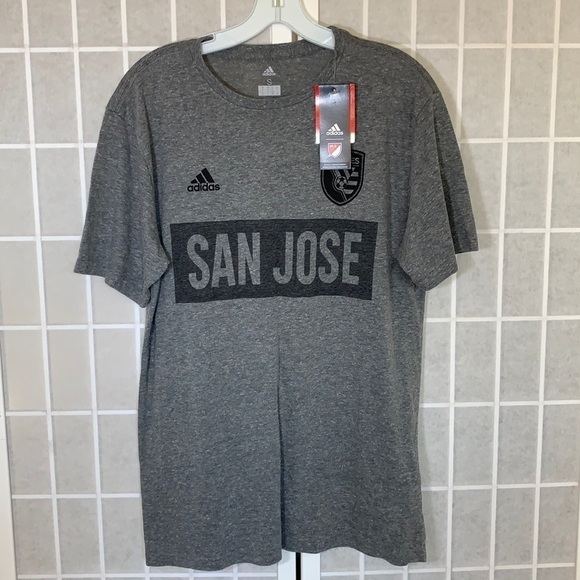 Adidas Official Licensed MLS San Jose Earthquakes Grey Tee Sz Small NWT - Picture 5 of 5